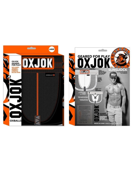 Jockstrap suspensor negru banda lata 4 cm - SlingJock Upthrust OxJok Black Iron - Oxballs