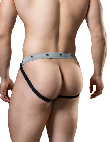 Suspensor sportiv negru banda 2,54 cm - Jockstrap Black 1 inch - MM Jocks