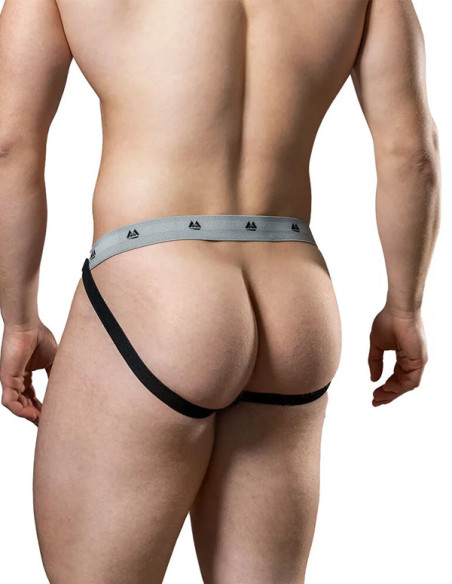 Suspensor sportiv negru banda 2,54 cm - Jockstrap Black 1 inch - MM Jocks