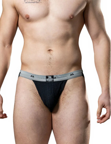 Suspensor sportiv negru banda 2,54 cm - Jockstrap Black 1 inch - MM Jocks
