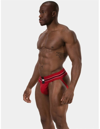 Suspensor sportiv rosu banda lata 7 cm - Boris Jockstrap Red - Barcode Berlin