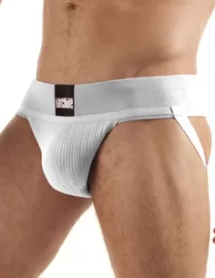 Lenjerie suspensor alb banda 7 cm - Sergey Basic Jockstrap White - Barcode
